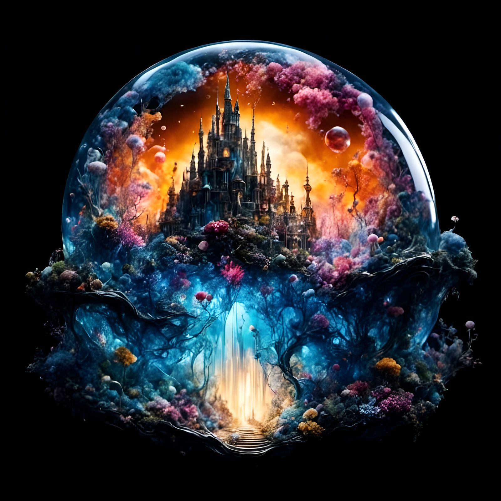 Fantasy World Logo with Dreamscape Landscape