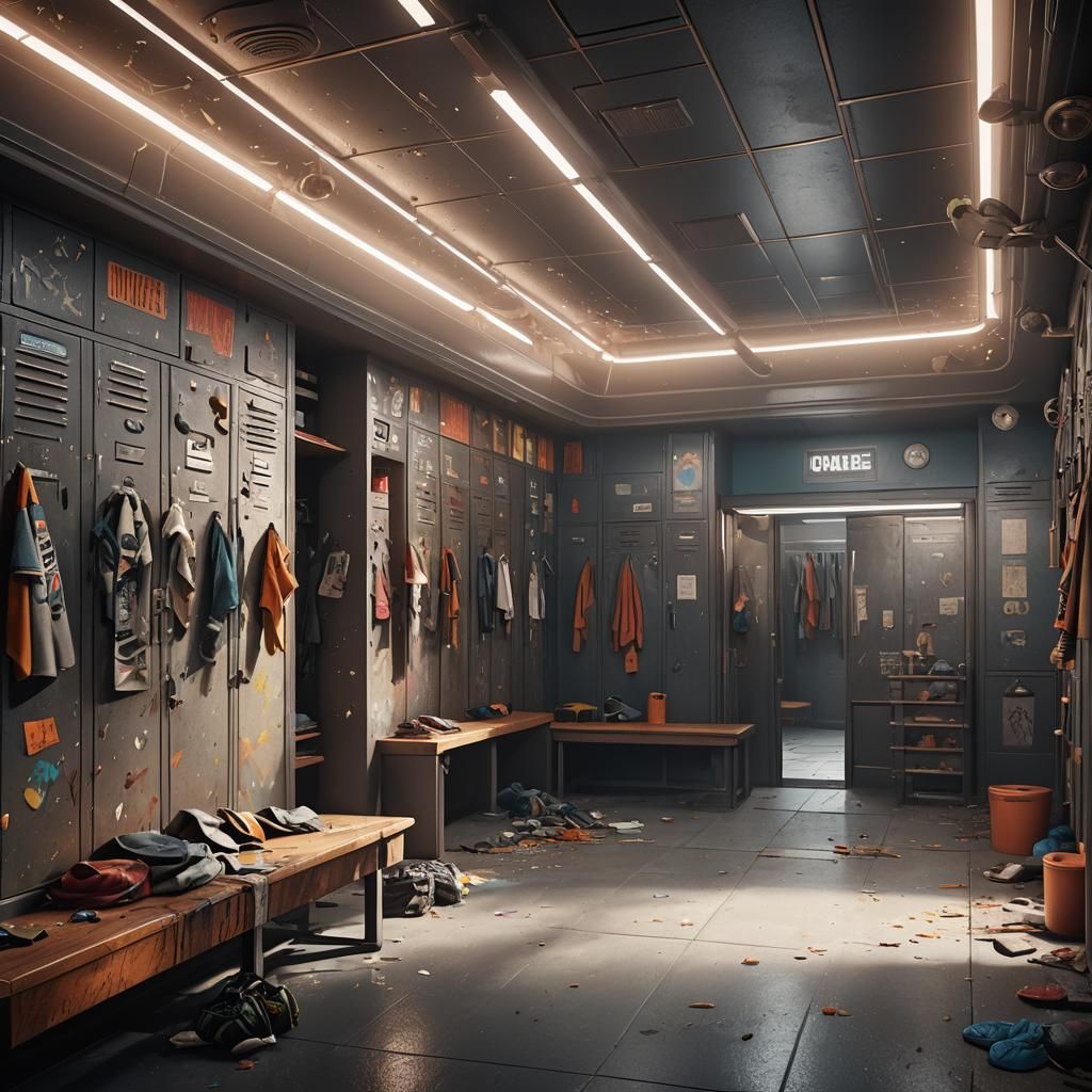 Surreal Locker Room with Pungent Teen Aromas in Deep Fantasy...
