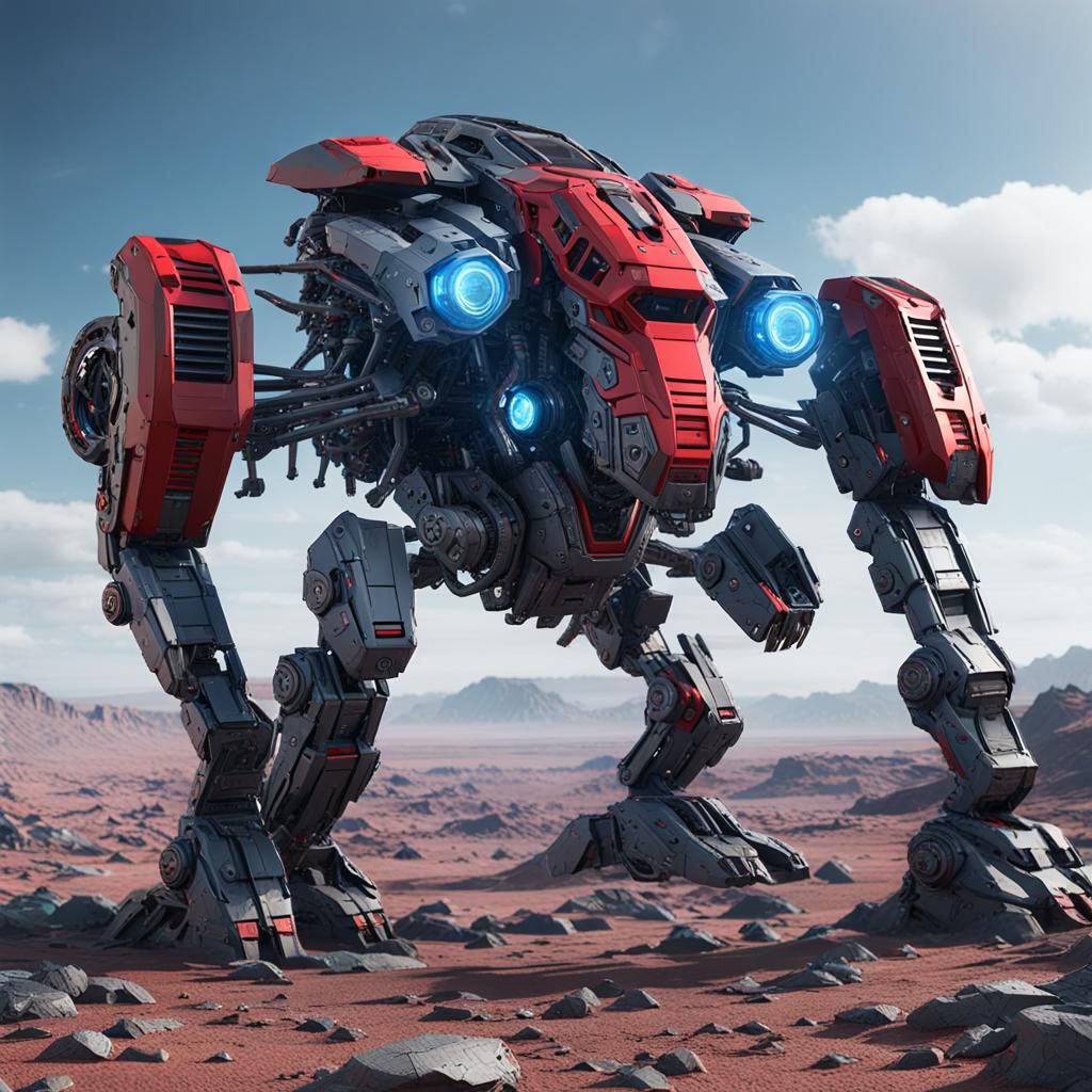 Futuristic Vulture Soaring Over Wasteland in Sci-Fi Style