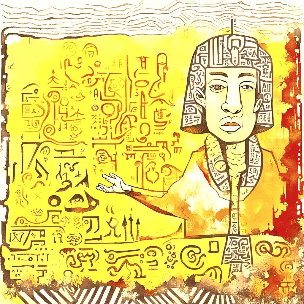 Exotic Cult Leader with Mysterious Glyphs