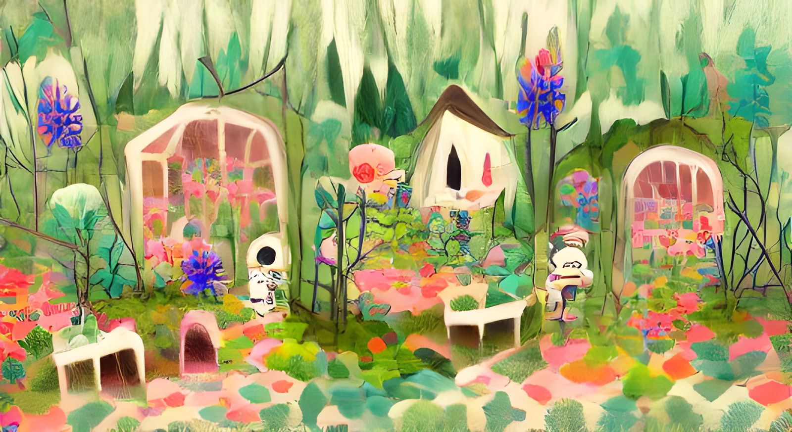 Cottage in a Secret Flower Garden