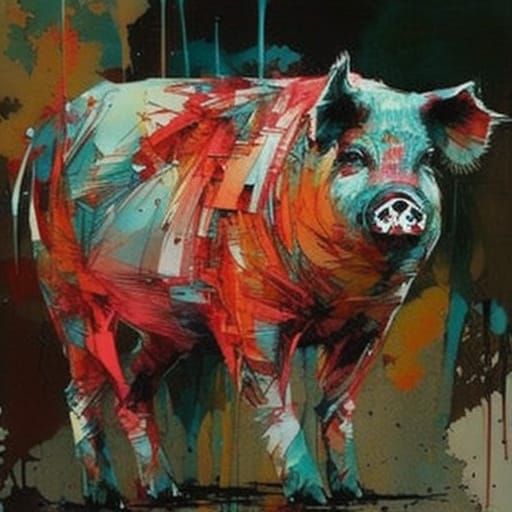 Glamorous Anthropomorphic Pigs in Suits