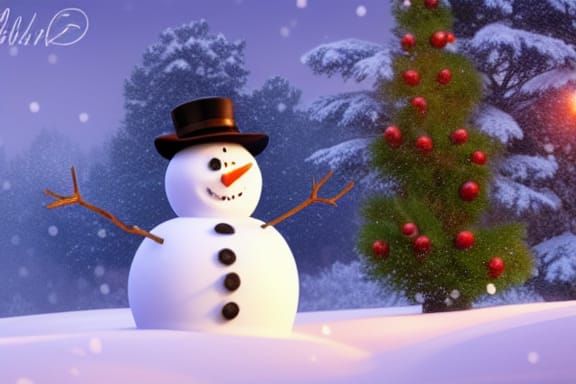 Stylized 3D Snowman Character for Pixar Movie