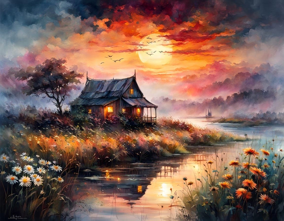 Haven at Dusk: Golden Solitude