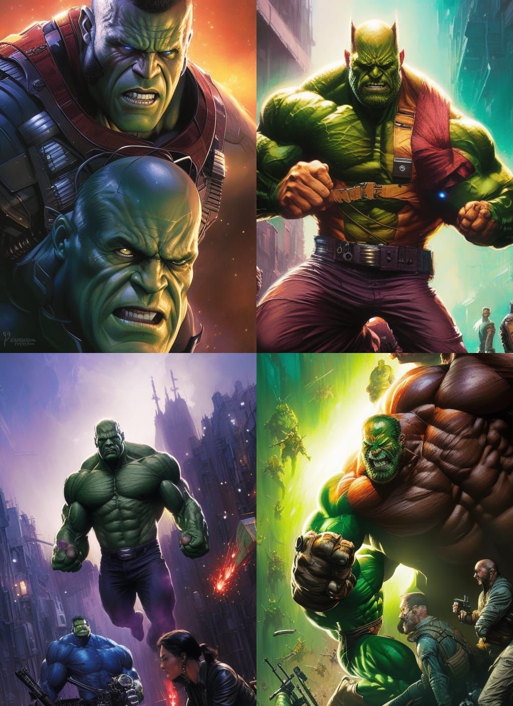 Jason Statham as Hulk Crayon Caricature