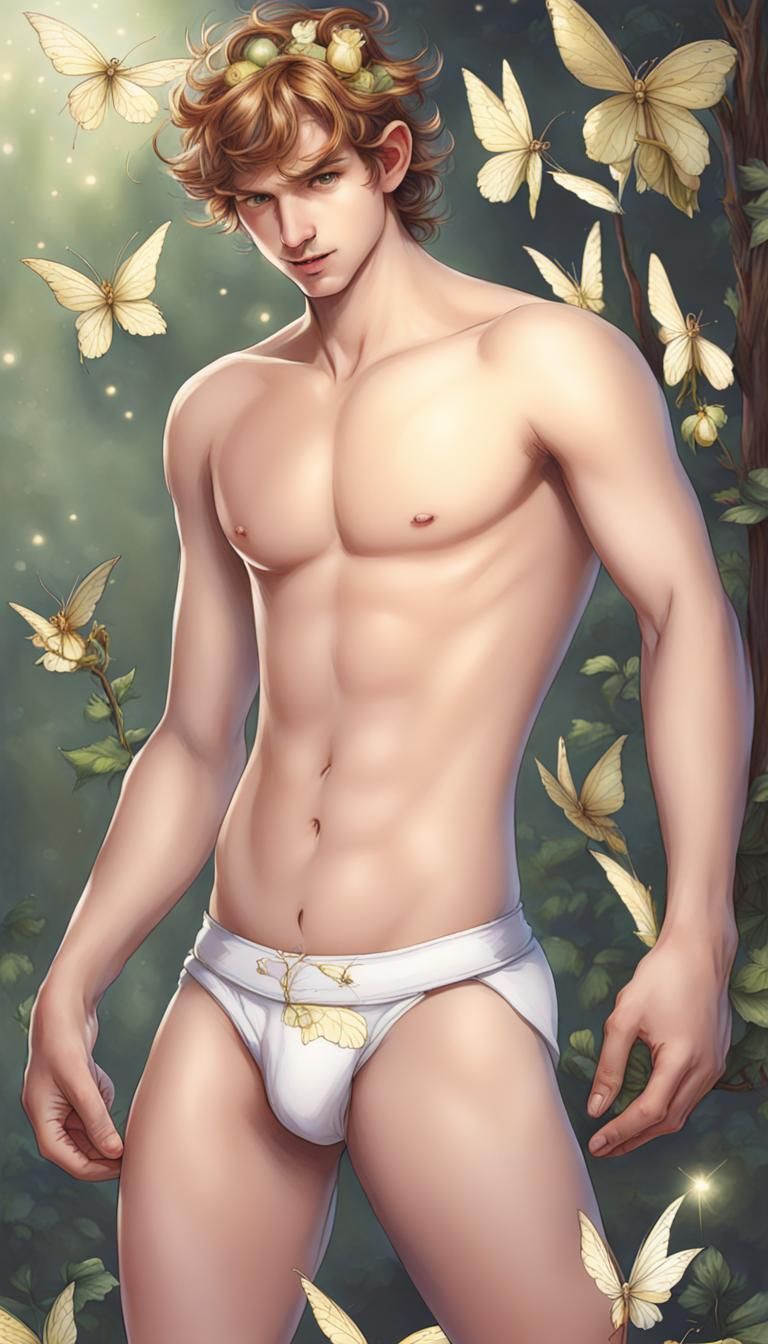 Whimsical Male Fairies in Underwear