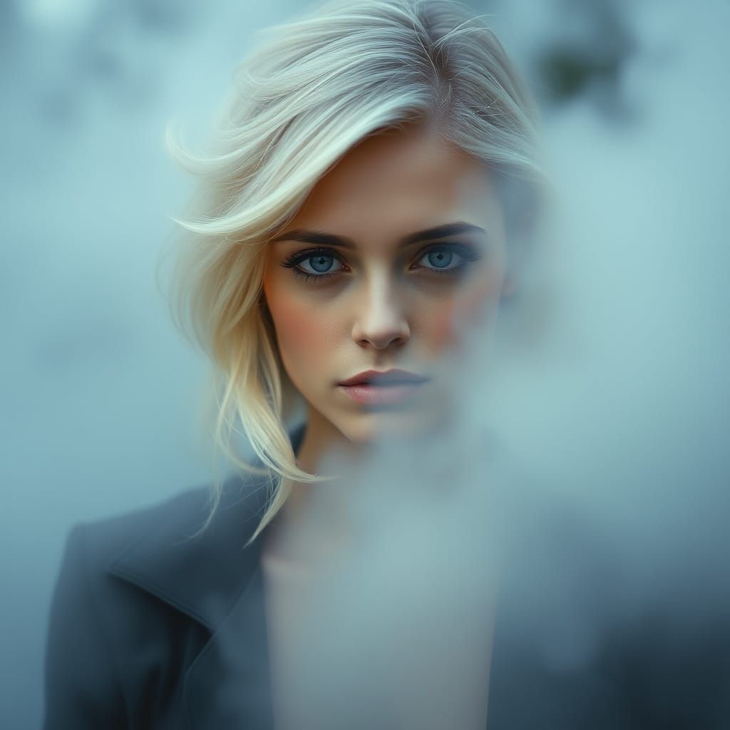 Ethereal Woman in Dreamy Fog