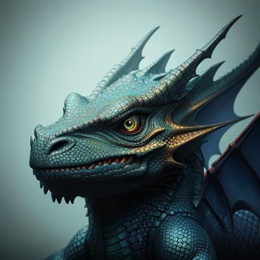 Baby Dragon and Child in Hyperrealistic Style