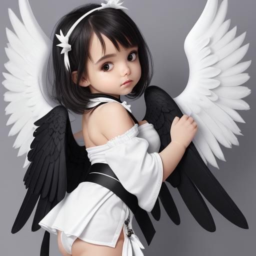 Angel with Raven Wings and White Sash