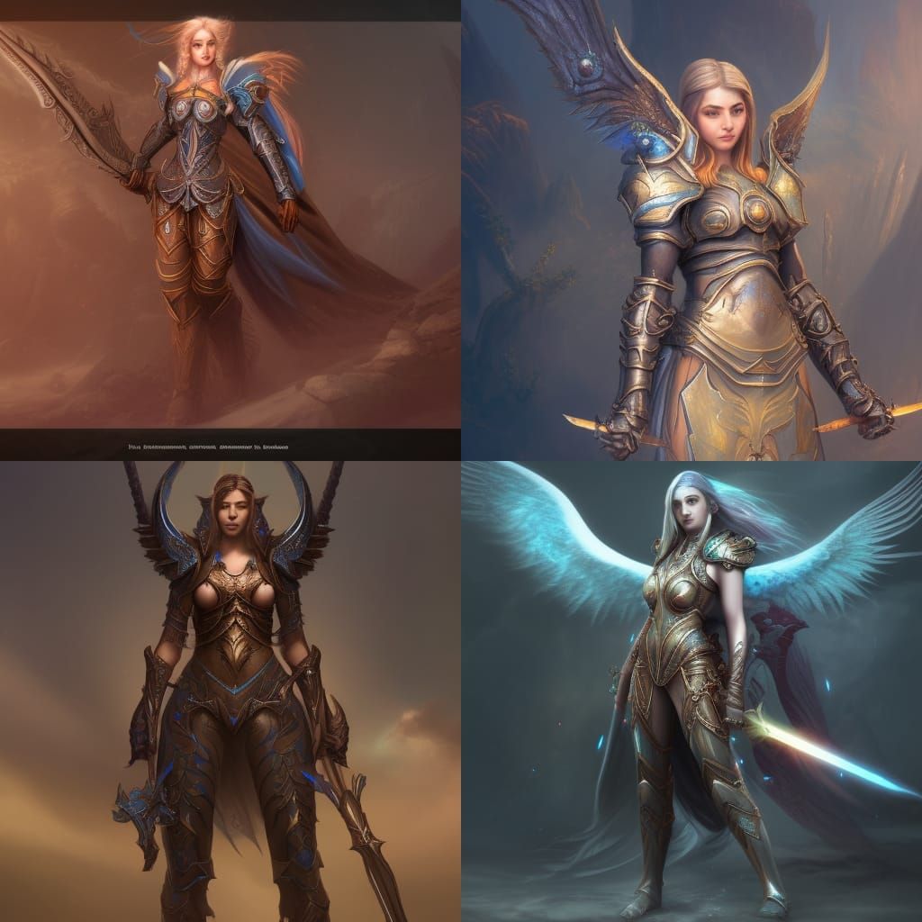 Female Aasimar Paladin in Detailed Fantasy Art