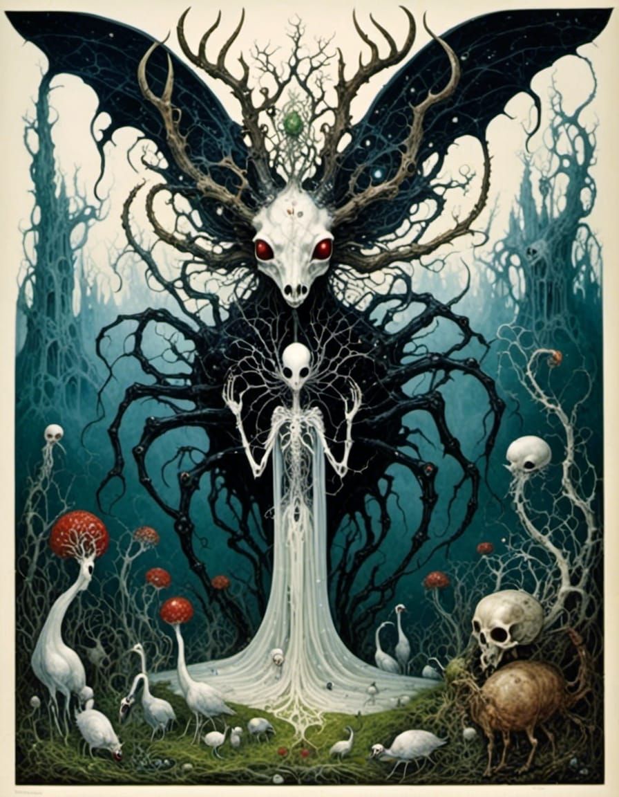 Angel Trumpeting Announcement in Fairytale Style