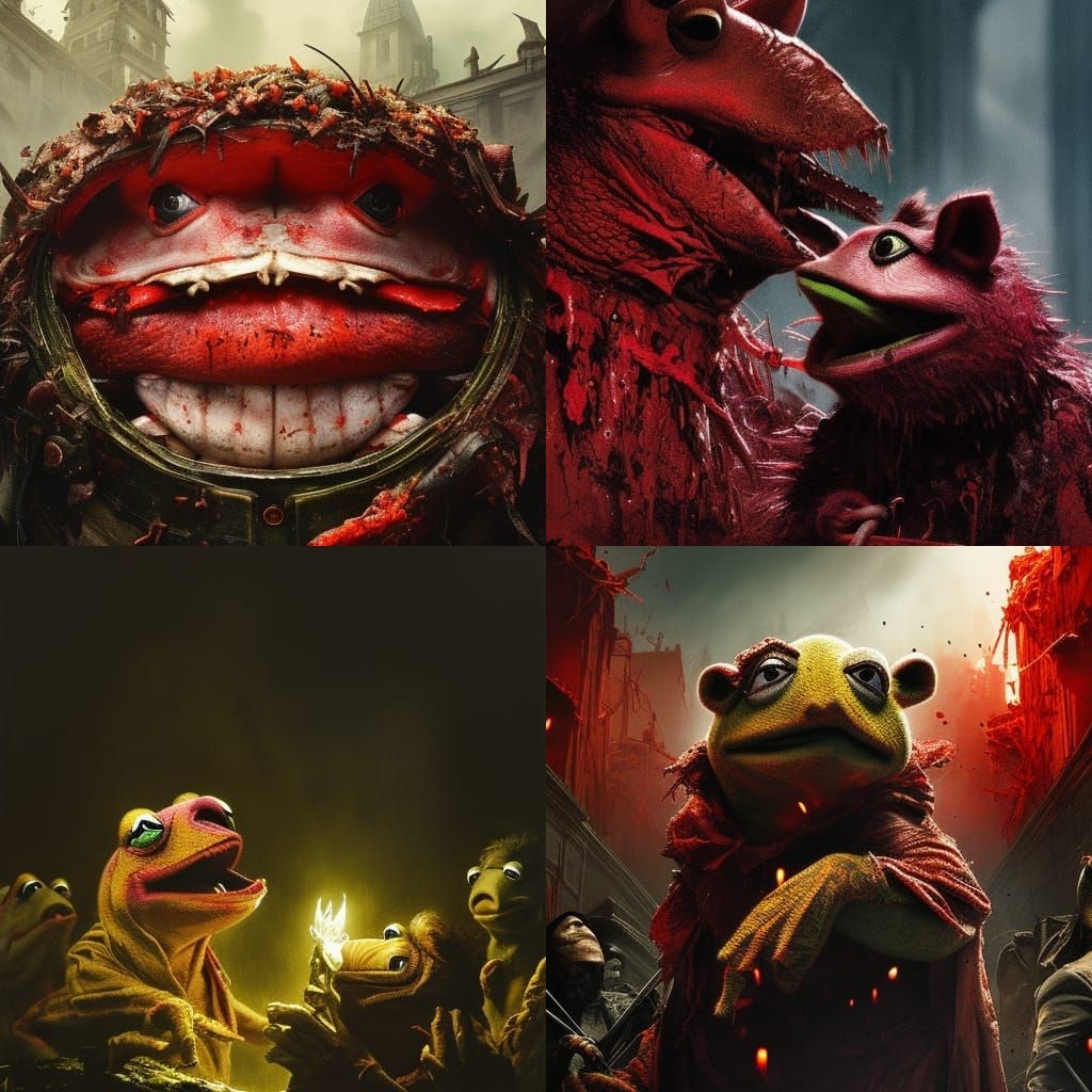 Kermit's Bloody Feast: A Horror Movie Poster