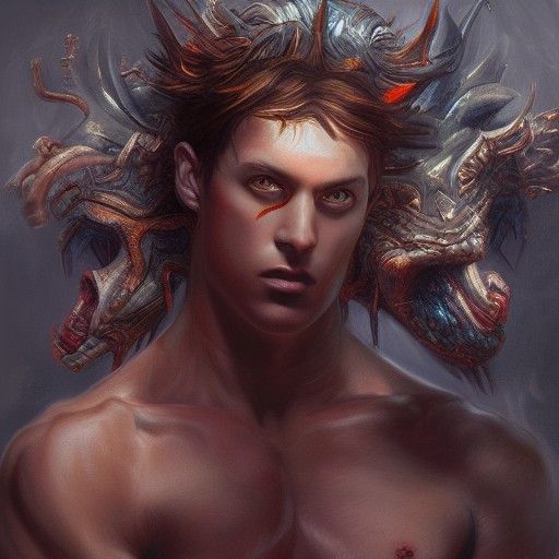Handsome Time Demon in Detailed Oil Painting