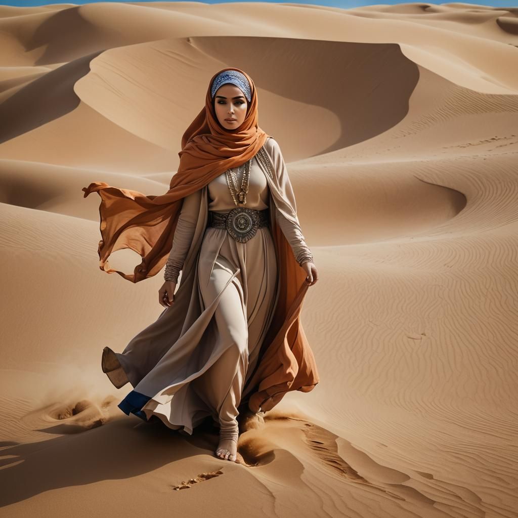 A hyperdetailed image of the face of an Arabian Princes with...