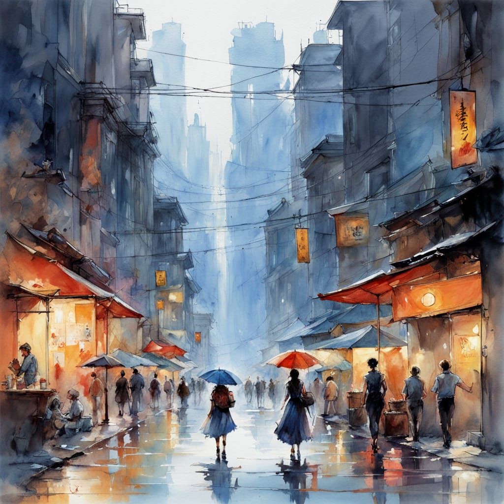 Whimsical Watercolor Wonderland in Cinematic Style