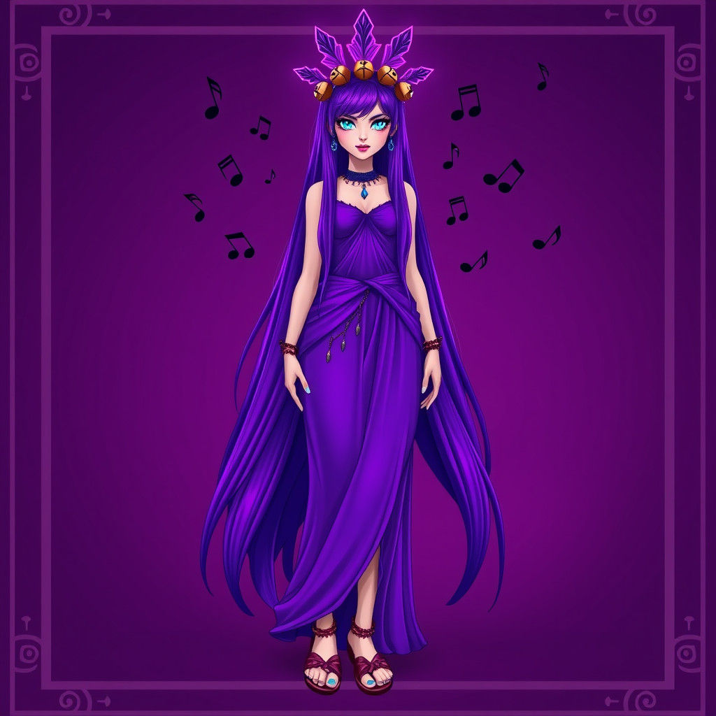 Goddess of Music in a Matte Painting Style