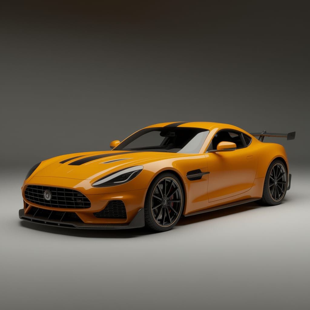 Racing Sport Car in High-Speed Action