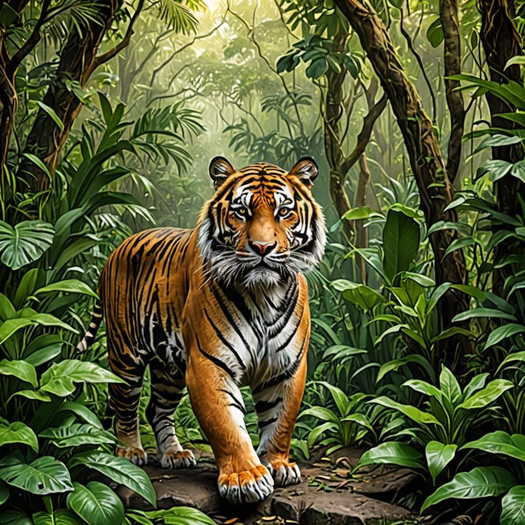 Tiger in Jungle Habitat