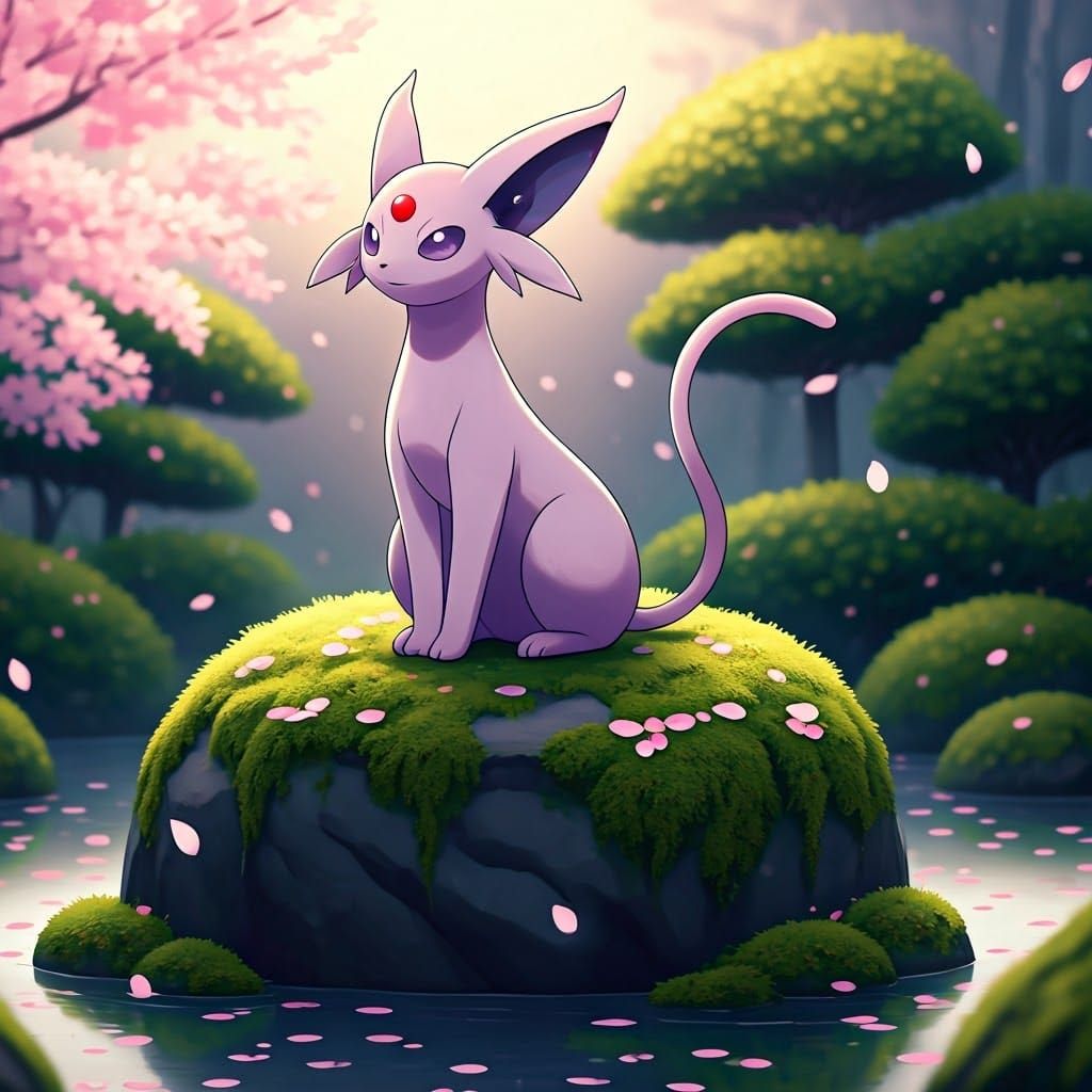 Espeon in Serene Zen Garden