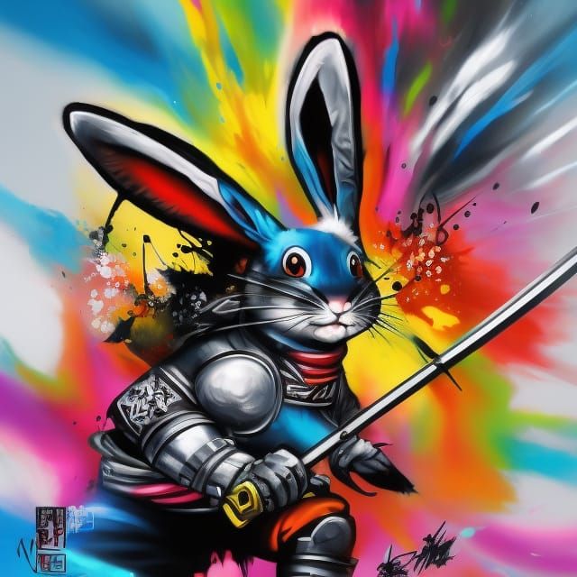 Super Samurai Hip-Hop Bunny - Here To Kick Arse And Chew Carrots... And He's All Outta Carrots!!!