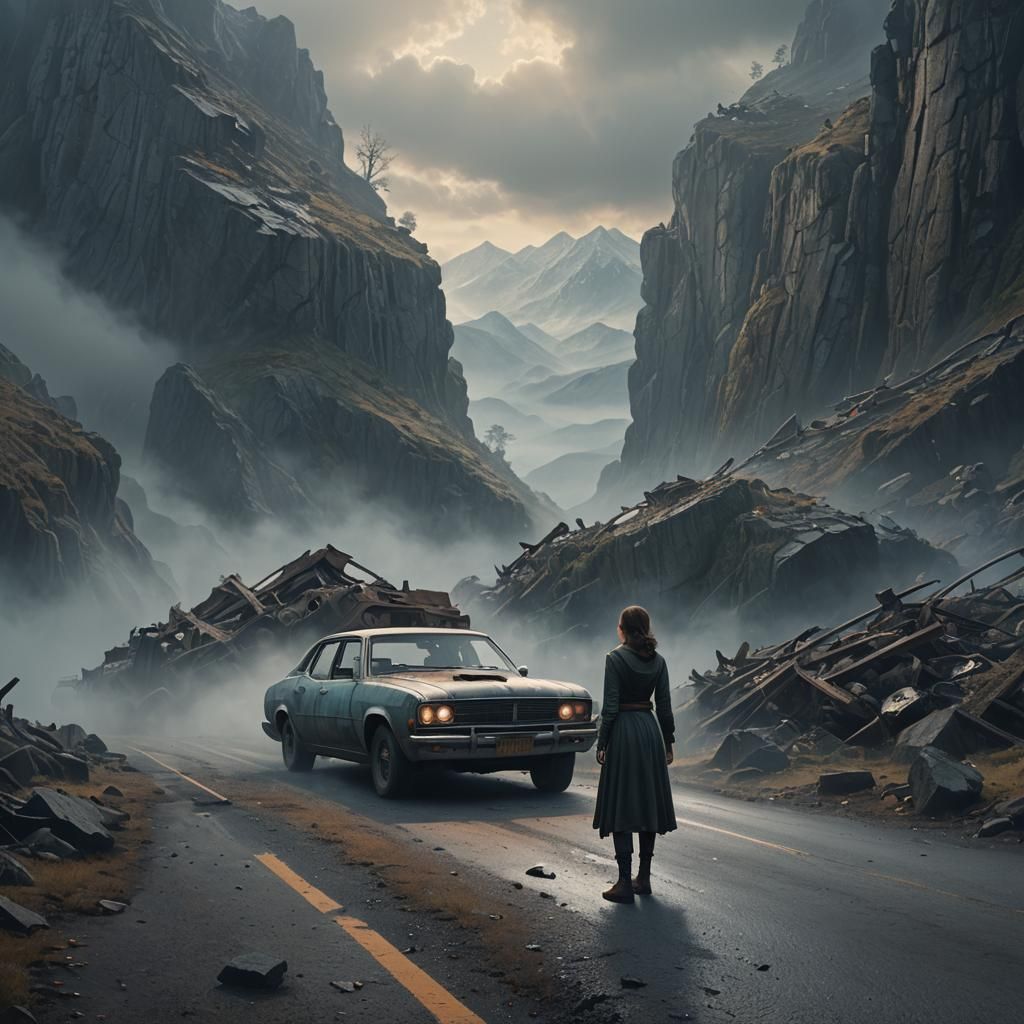 Resilient Actress in Fantasy Car Crash Scene