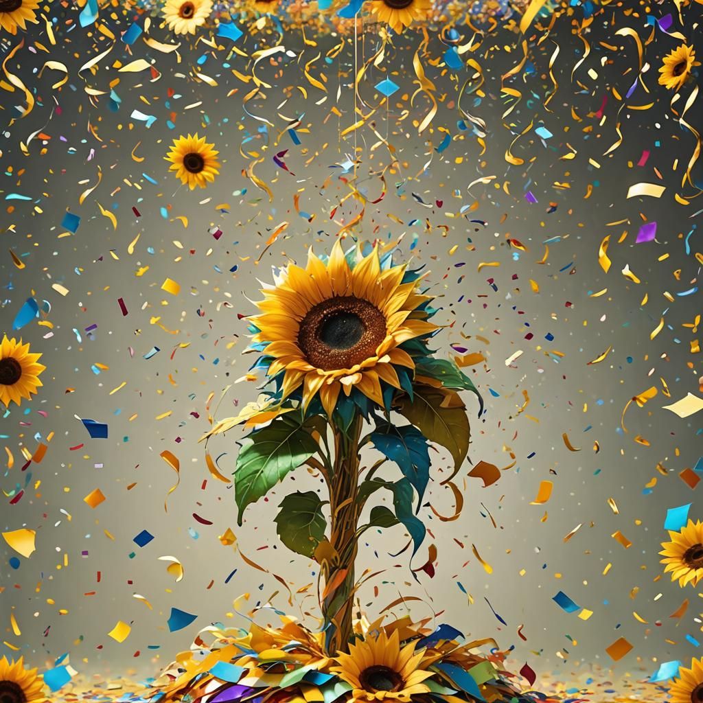 Fantasy Sunflower Piñata in Festive 3D Game Art