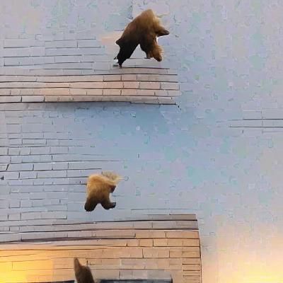 Two Bears Share a High Five