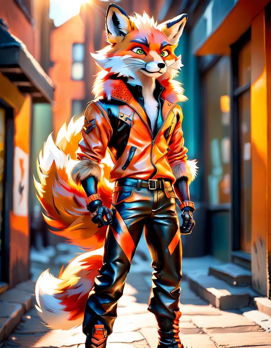 Confident Fox Boy in Anime-Inspired Manga Style