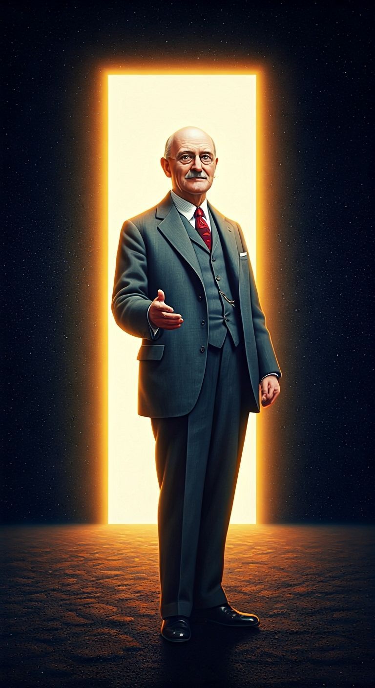 Clement Attlee Matte Painting in Starry Void