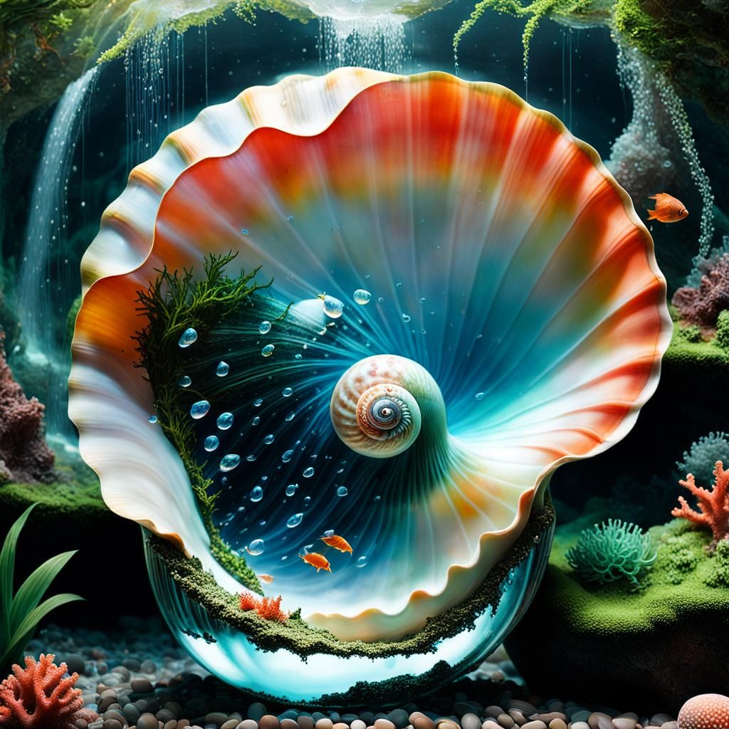 Surreal Shell Reveals Underwater Paradise in Dreamlike Style