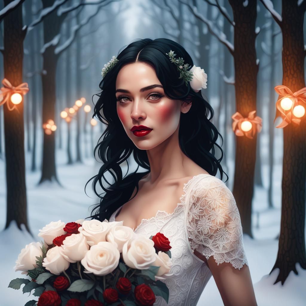 A beautiful snow bride