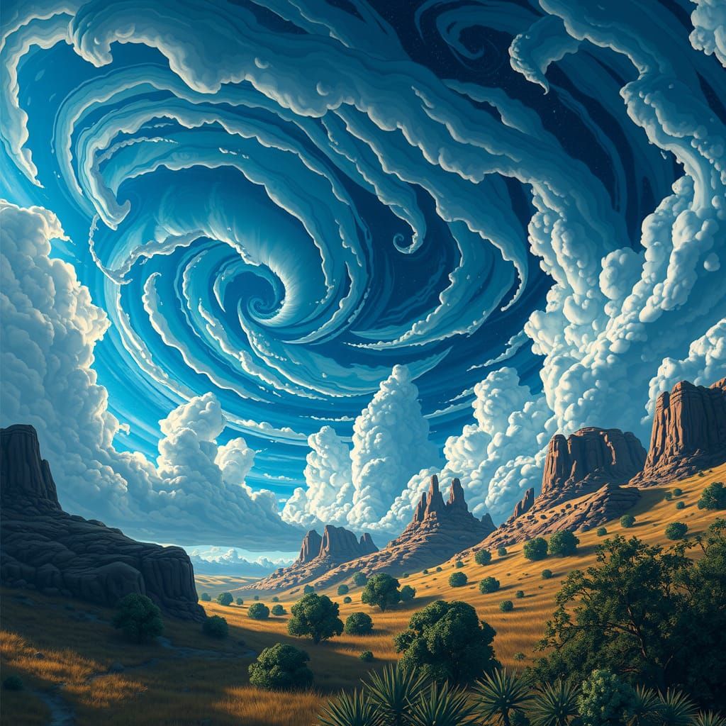 Jupiter Clouds: Alien Landscape Illustration