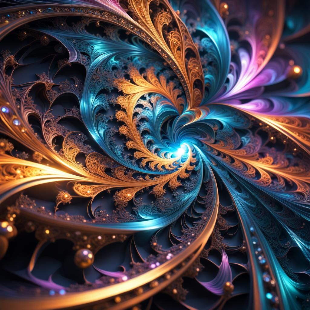 Hyperrealistic Fractal Galaxy Splash Art
