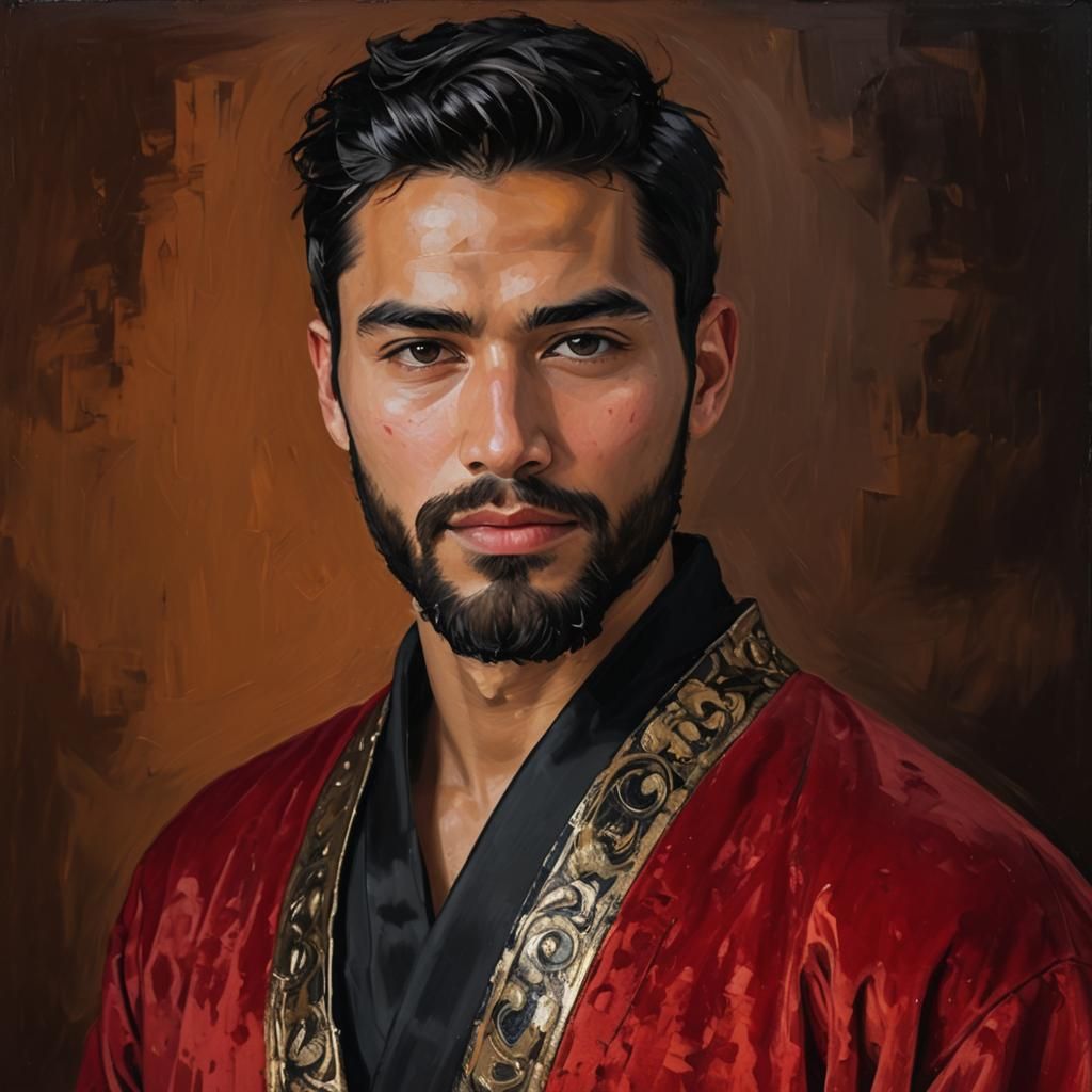 Expressive Portrait of Man in Abstract Expressionist Style