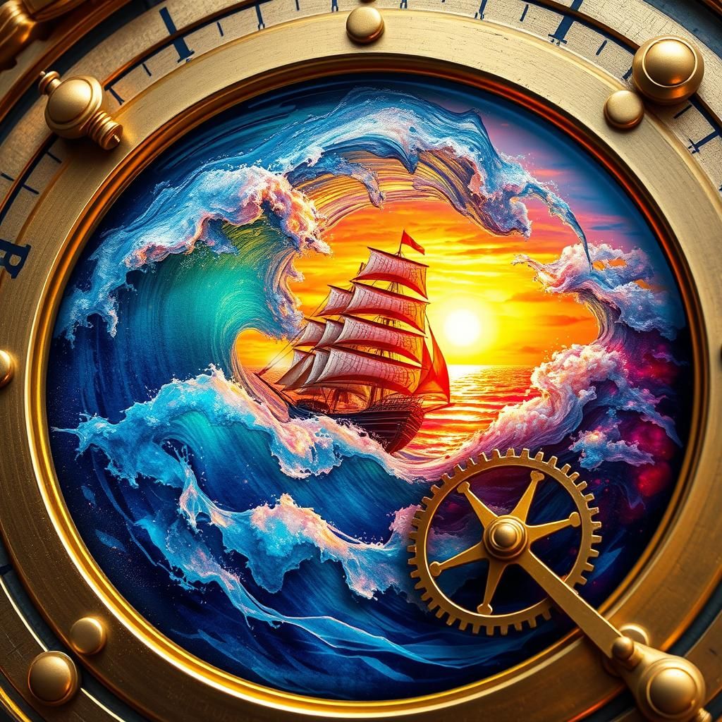 Golden Compass and Sunset Ship: Fantasy Concept Art