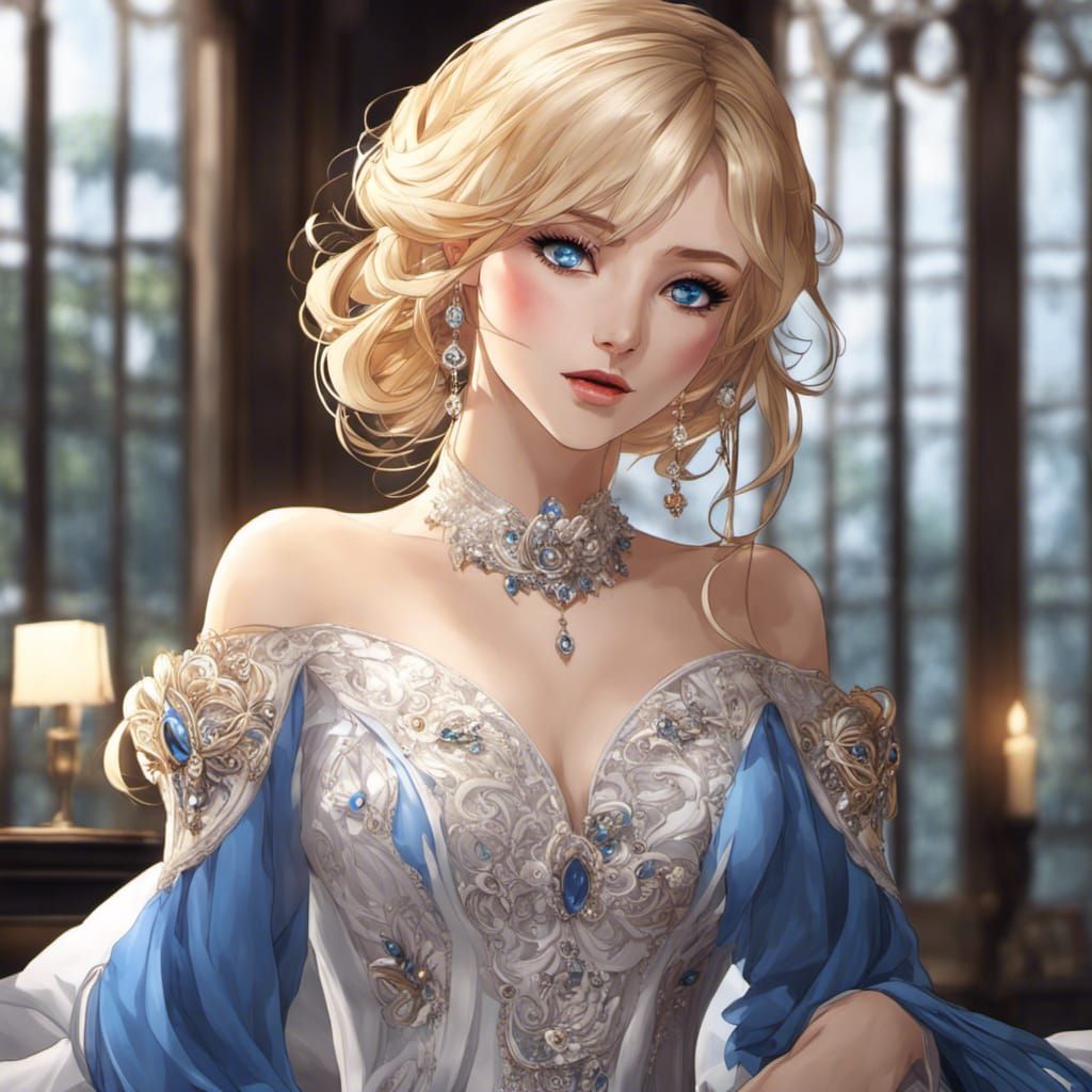 Anime Portrait of a Beautiful Woman in 8k