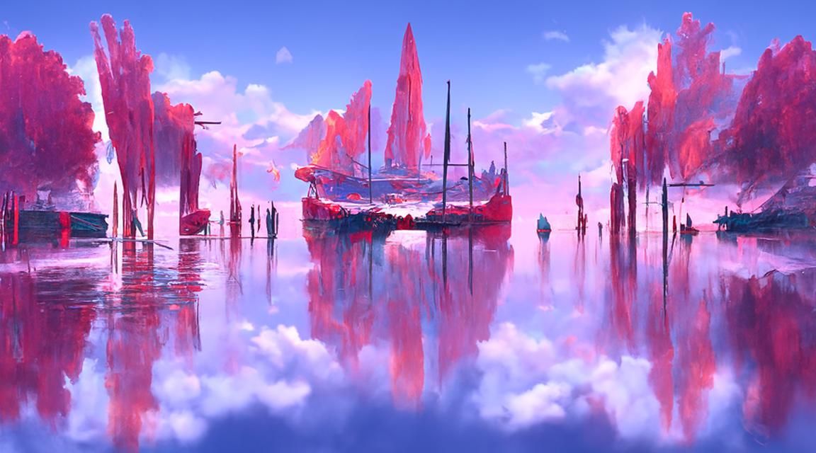 Ship on Dark Seas: Hyperrealistic Seascape