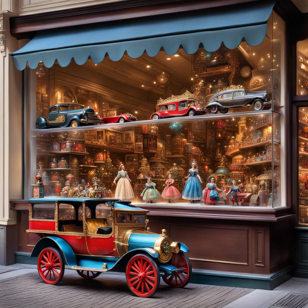 Toy Store Window Display in a 3D Style