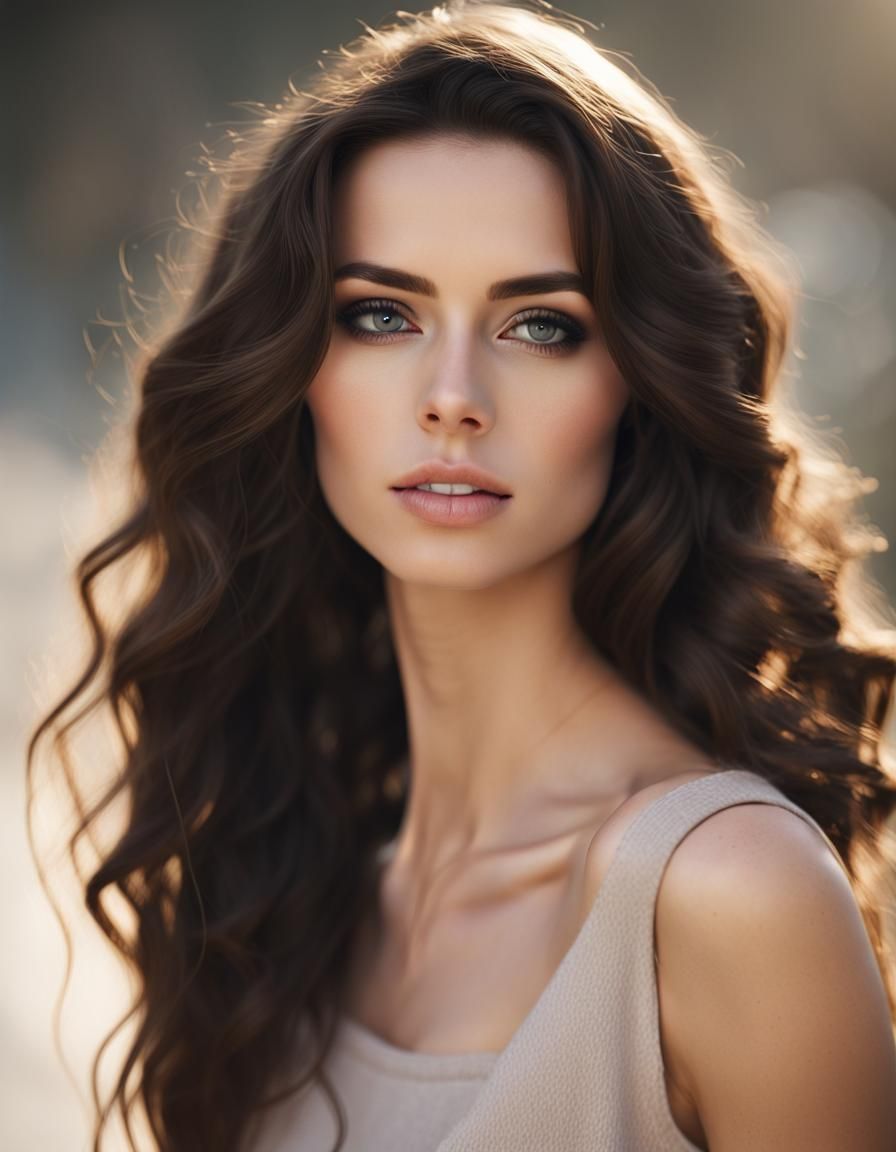 Realistic Photo of a Pretty Young Woman