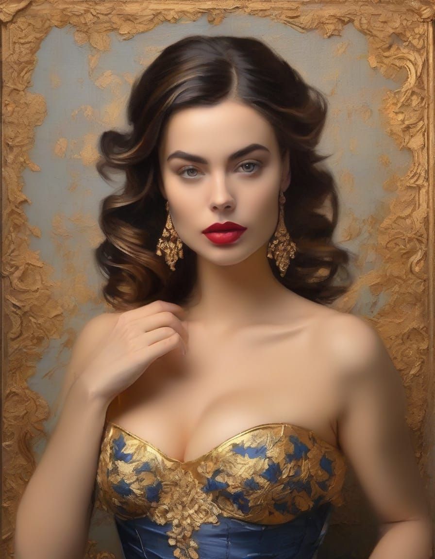 Elegant Morning Scene in Vibrant Gouache Style