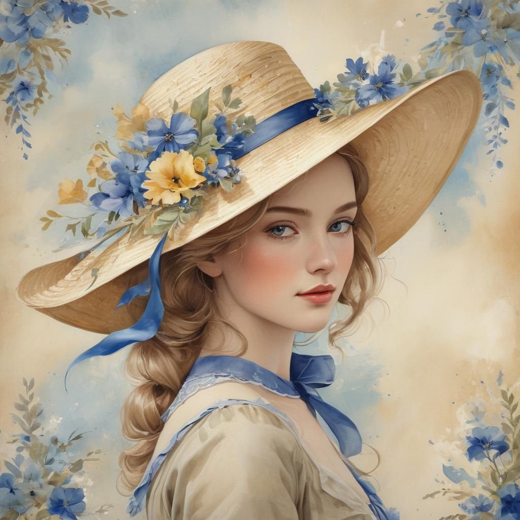 Beautiful sophisticated young elegant 19th century lady with...