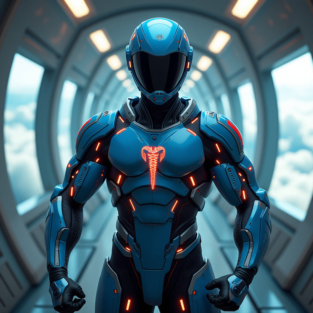 Cobra Operative in Exosuit on Space Station