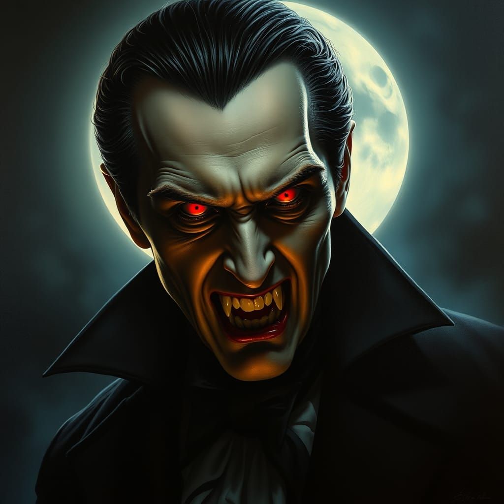 Count Dracula Portrait in Goth Style