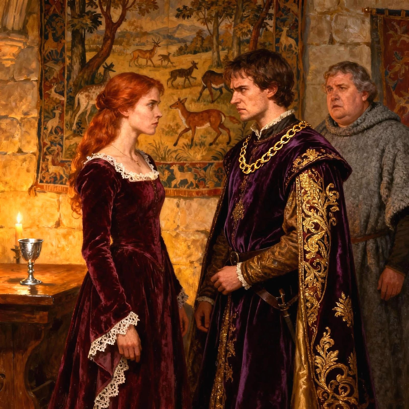 Man in Rich Costume Replacing Another Figure