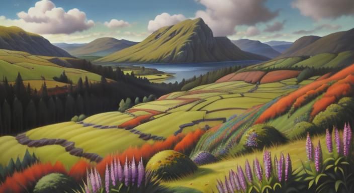 Arbory Hill Scotland: Impasto Oil Painting