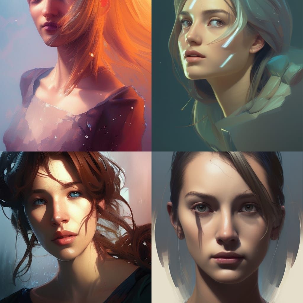 Detailed Portrait Art Inspired by Artgerm and Mucha