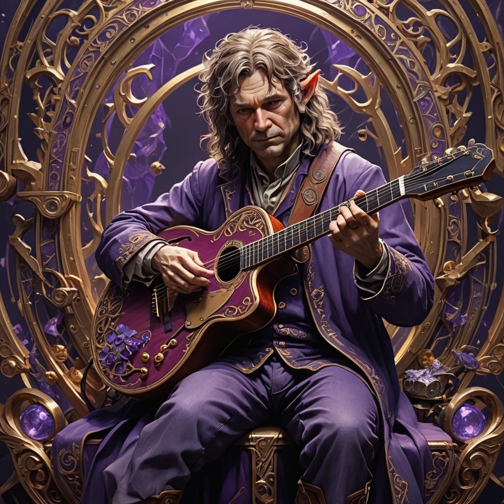 Hobbit Rock Star Portrait in Hyperrealistic Style