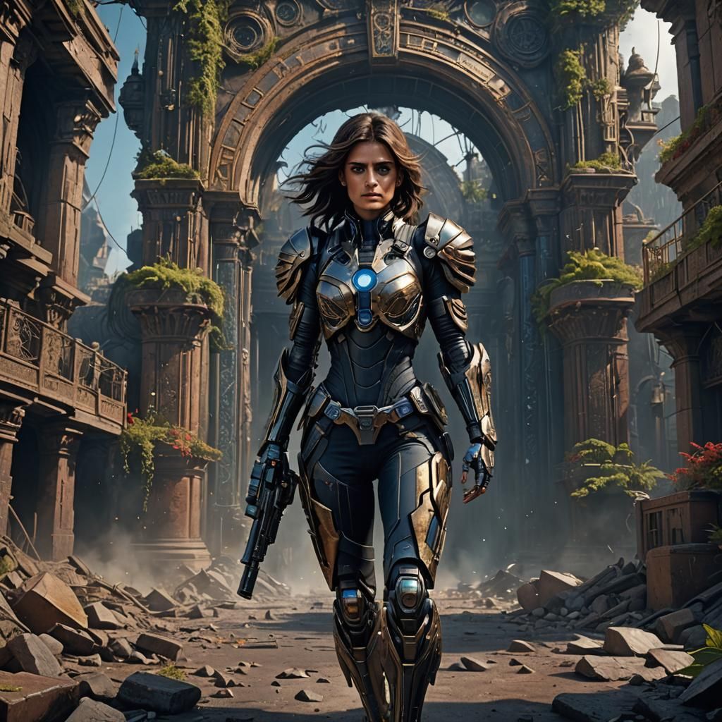 Bionic Penélope Cruz: Detailed Matte Painting