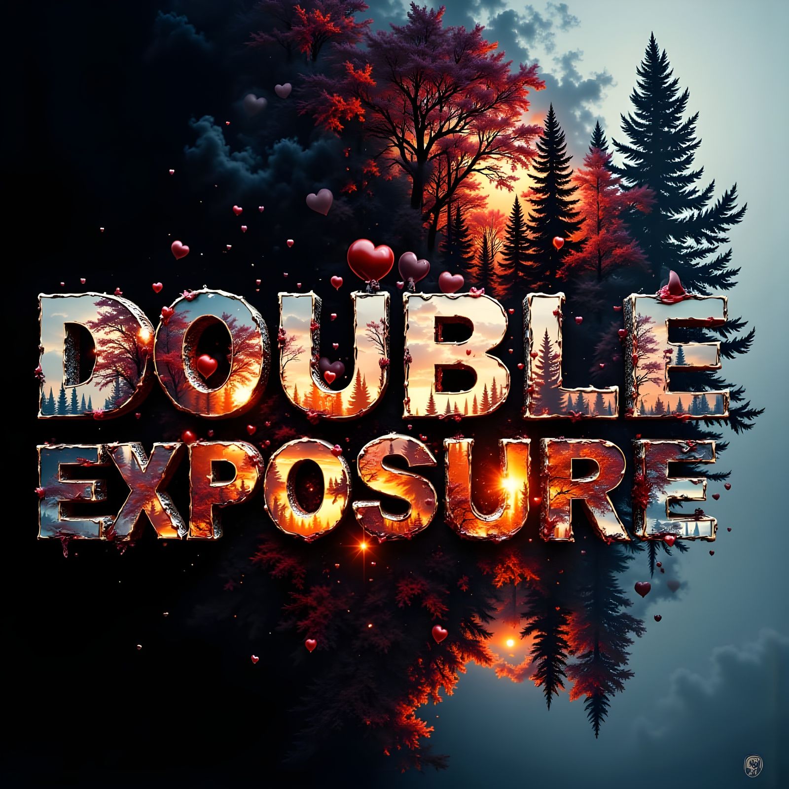 Double Exposure Text in DEXP Font Style