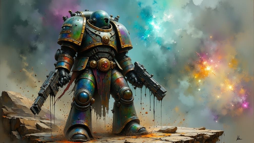 Epic Space Marine Profile Shot in Realistic Style